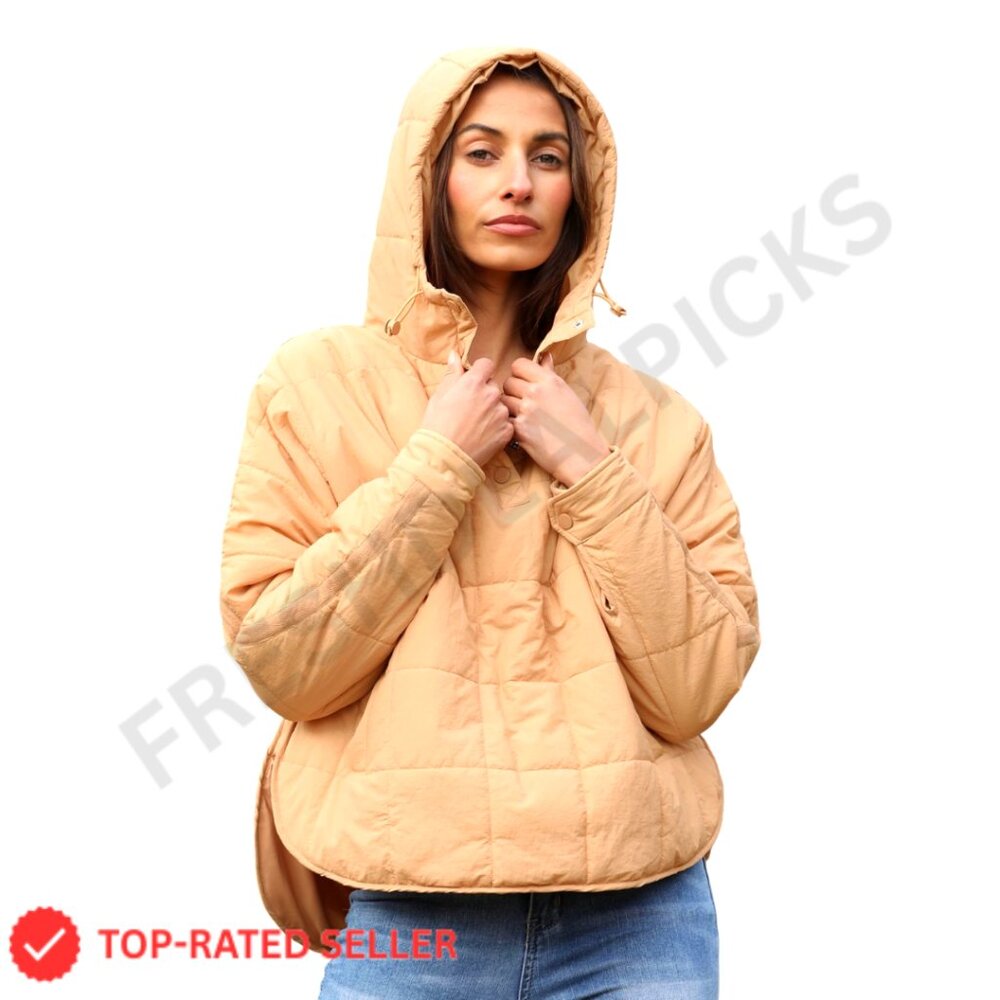 Quilted Lightweight Pullover Puffer Jacket with H… - image 1